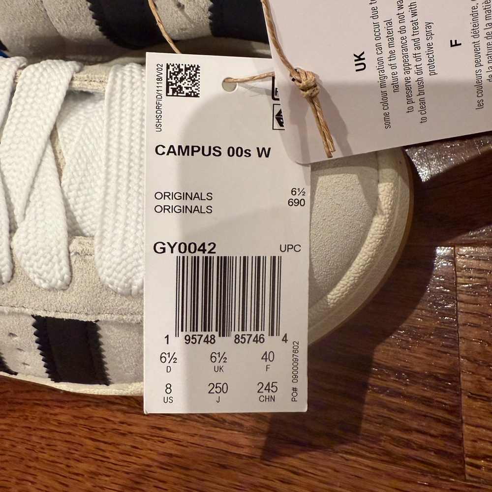 Adidas White and Black Sneakers NWT Campus 00s - Picture 3 of 14